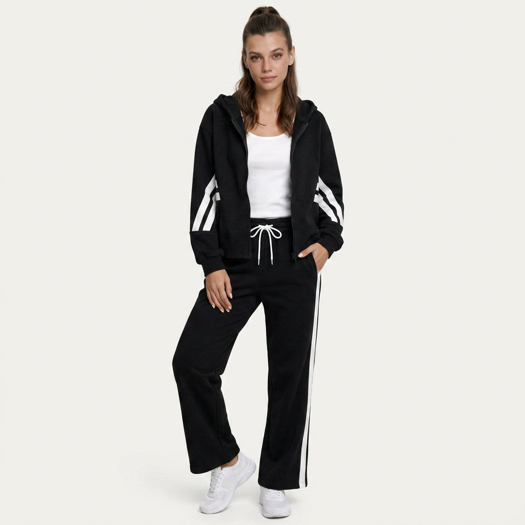 Ensemble Survêtement Femme Capuche Zippée Pantalon Large