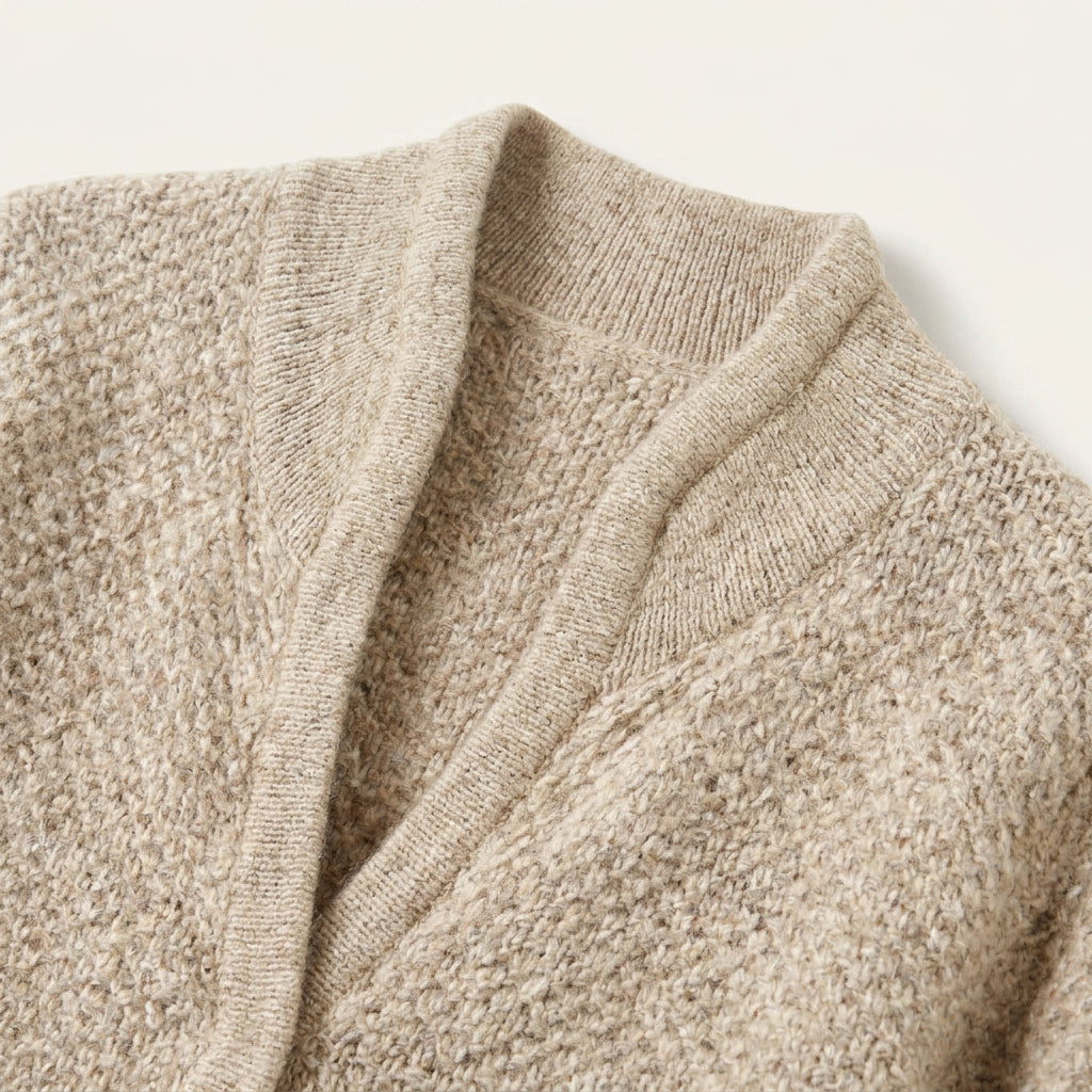 Cardigan Femme en Maille à Col Montant