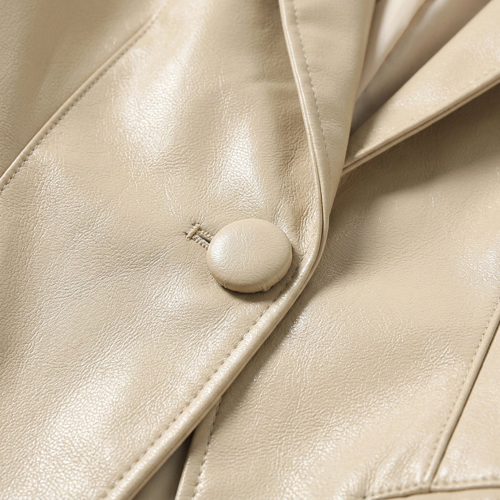 Blazer Femme Effet Cuir Cintré