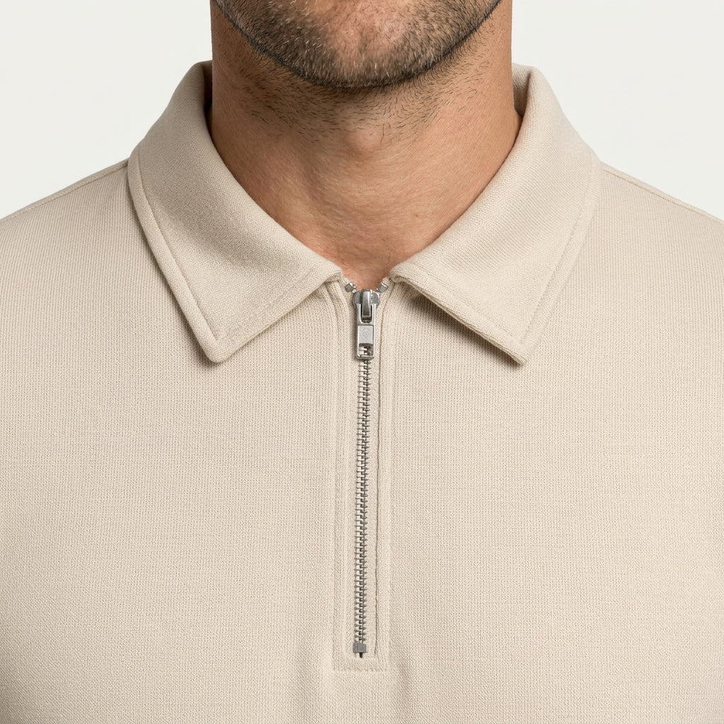 Ensemble Homme Polo Col Zippé Short Cordon Ajustable