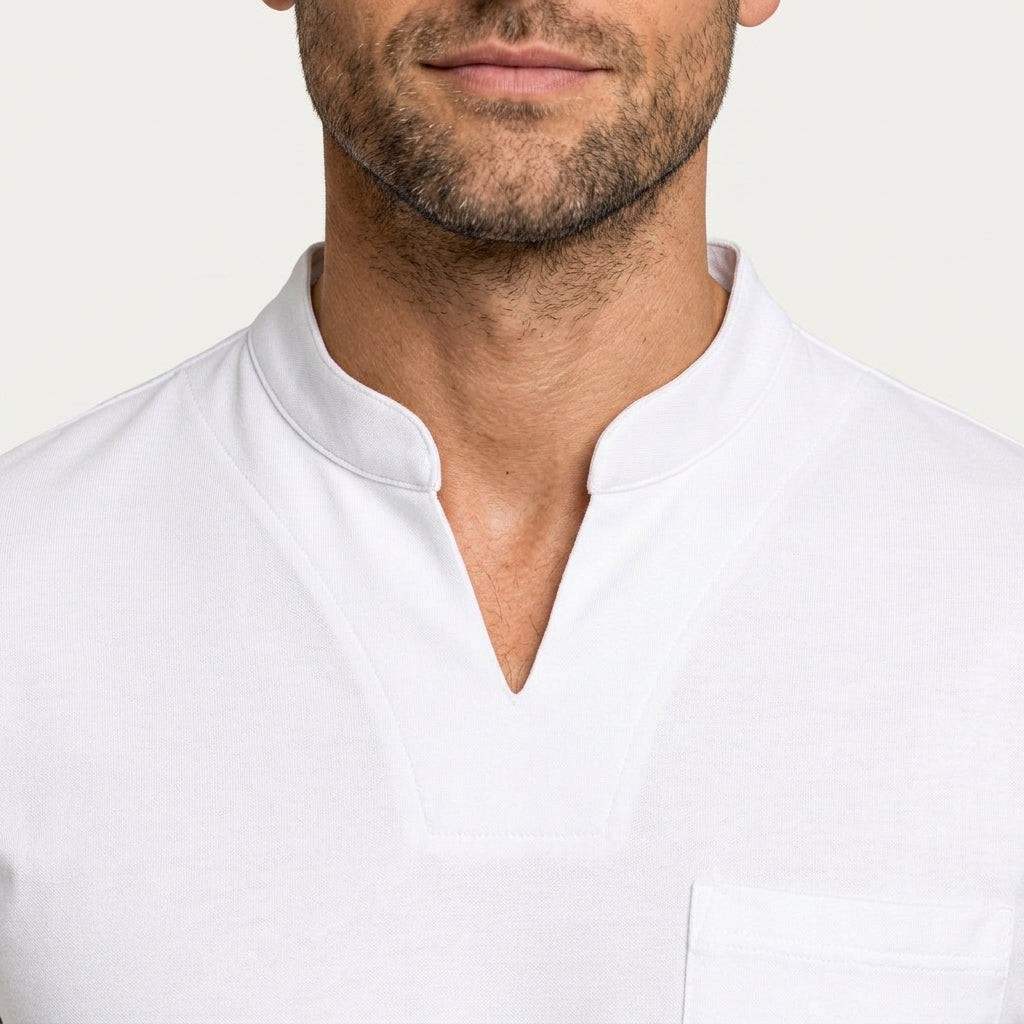 Chemise Homme Manches Courtes Col Cranté Poche Poitrine