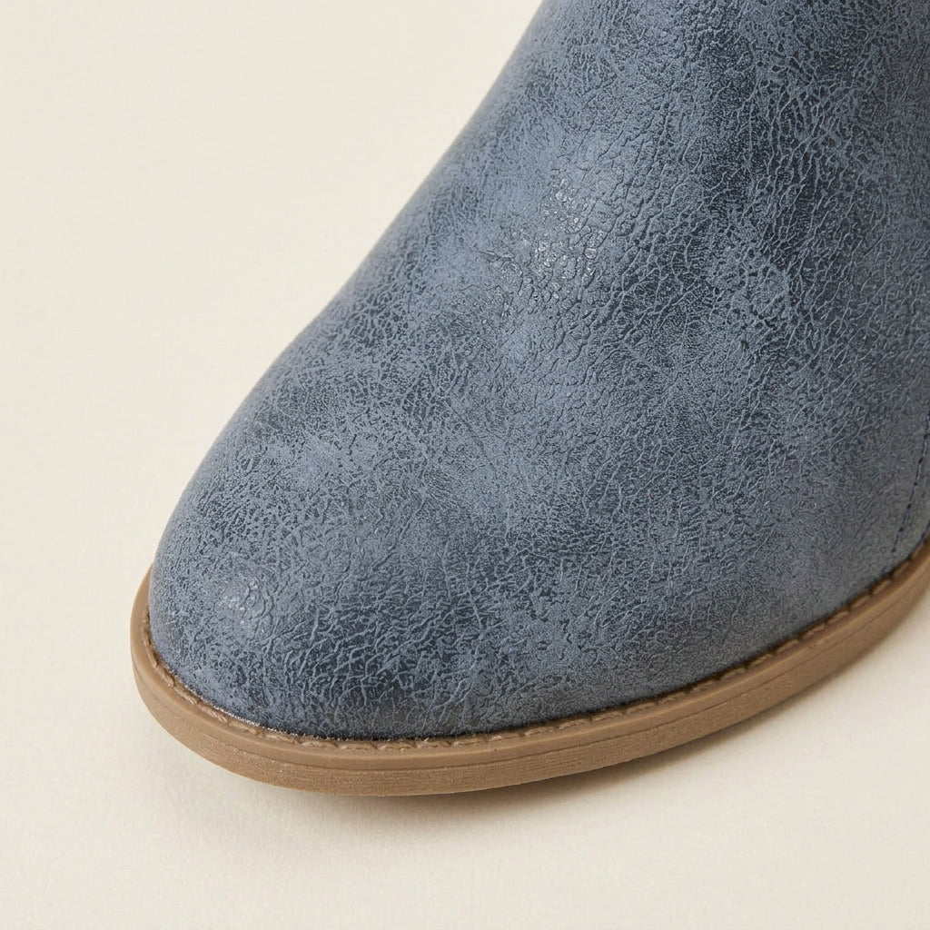 Bottines Femme à Talon Bas et Fermeture Zippée