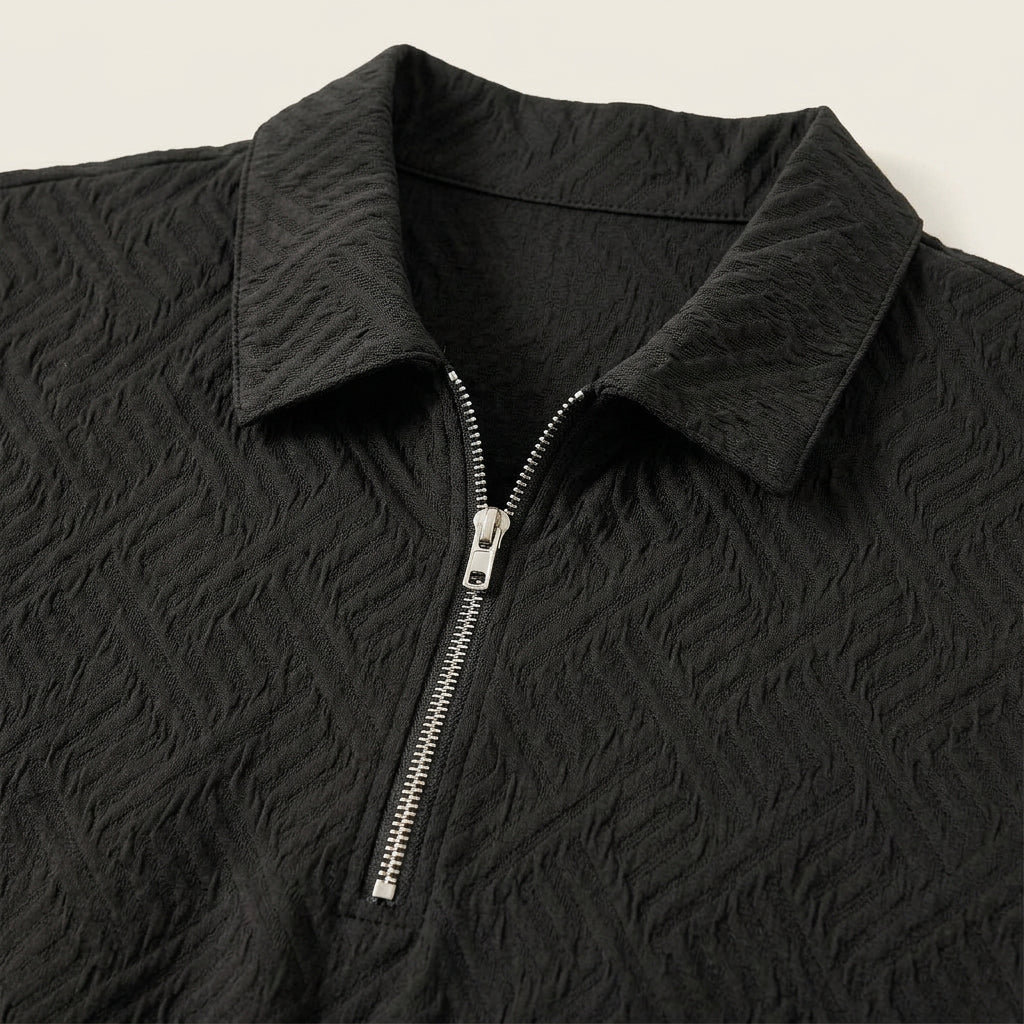 Ensemble Homme Polo Zippé Short Texturé