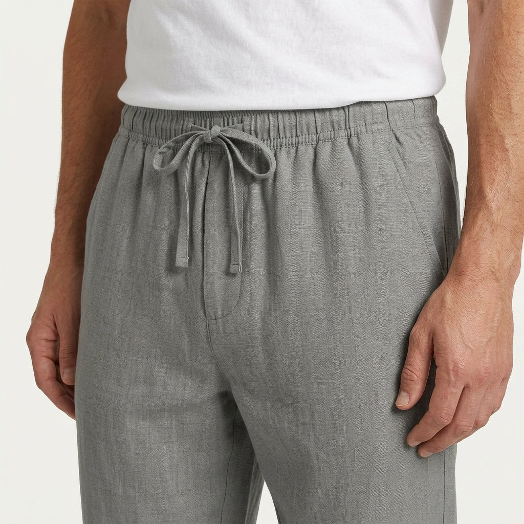Pantalon Homme Droit Taille Élastique Cordon