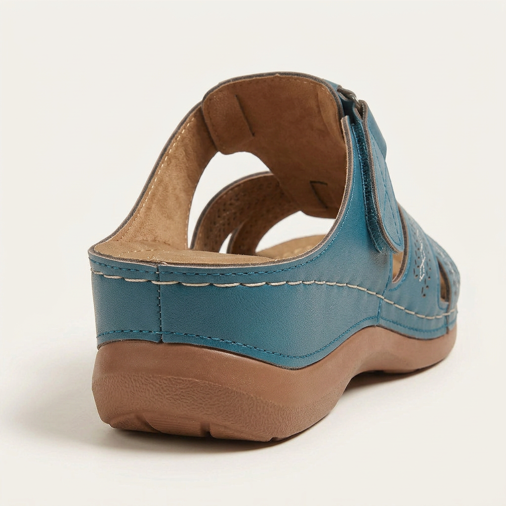 Sandales Compensées Femme Brides Ajourées Design Ouvert