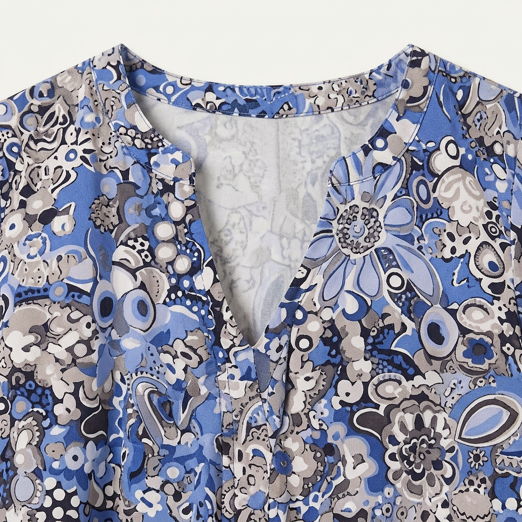 Robe Midi Femme Floral Abstrait Col V