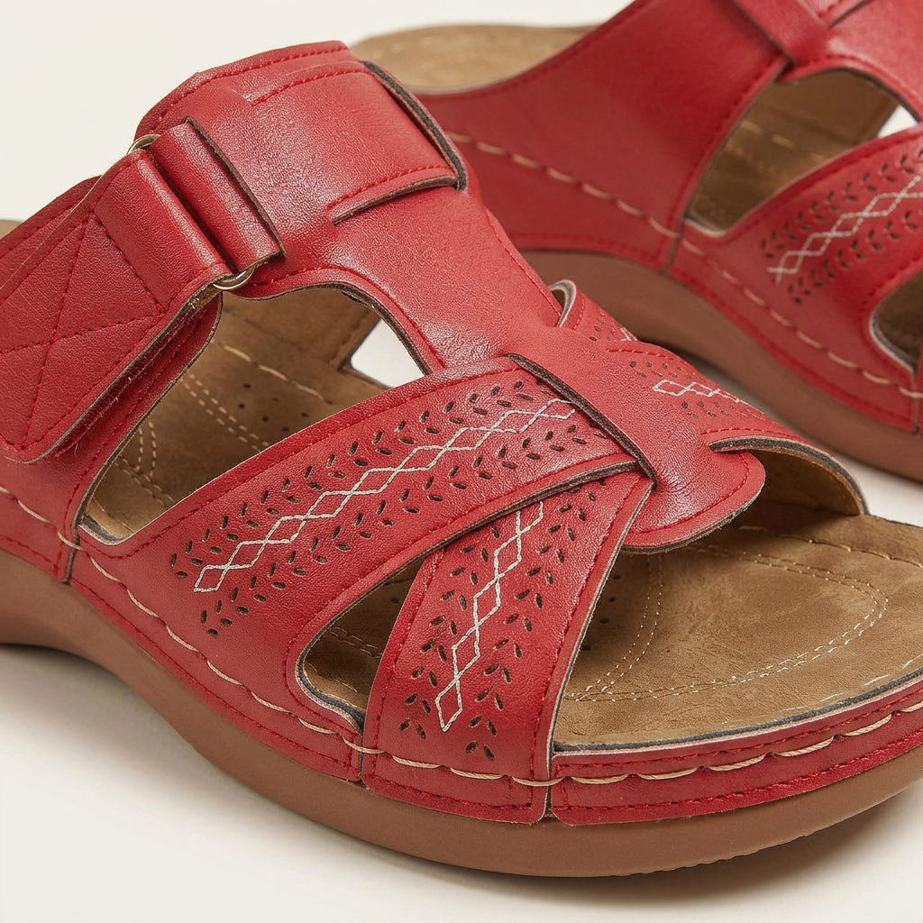 Sandales Compensées Femme Brides Ajourées Design Ouvert