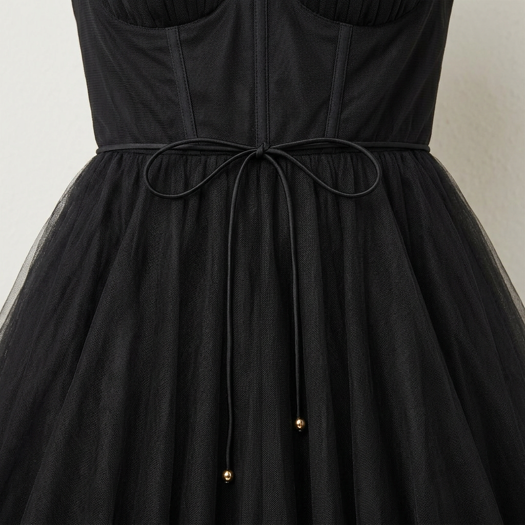 Robe Midi Tulle Femme Bretelles Corsage Structuré