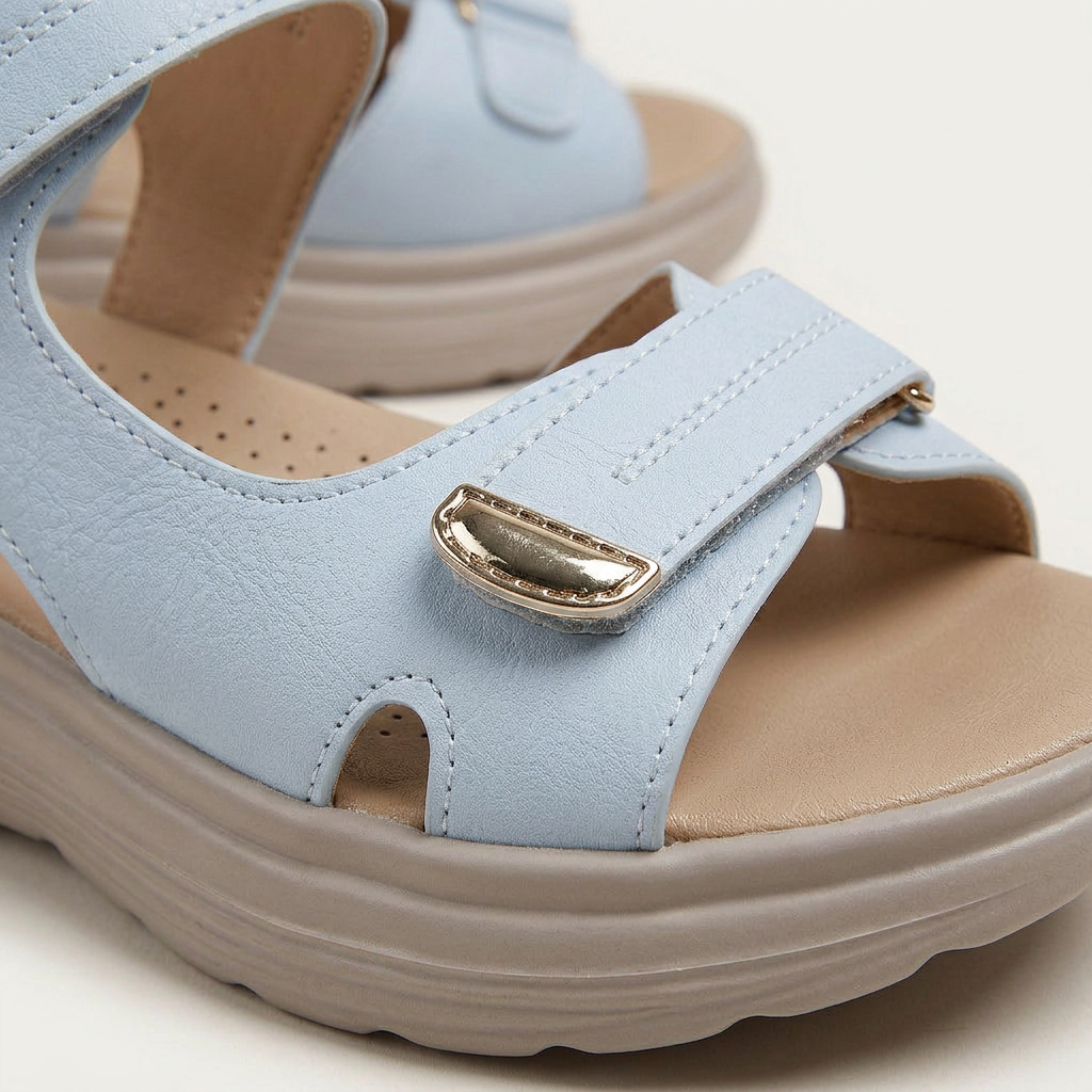Sandales Femme Double Bride Plateforme Bout Ouvert