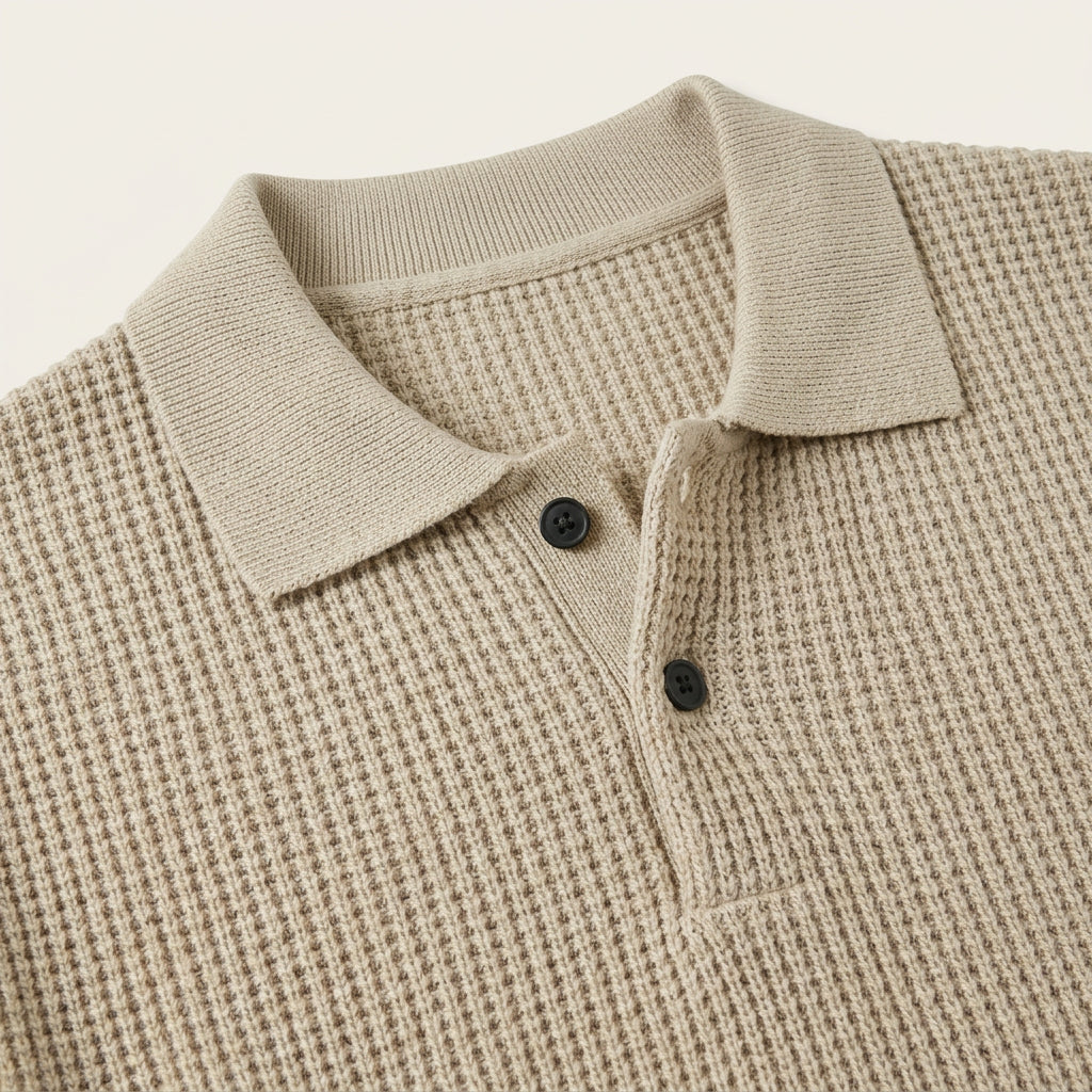 Pull Col Polo Homme en Maille