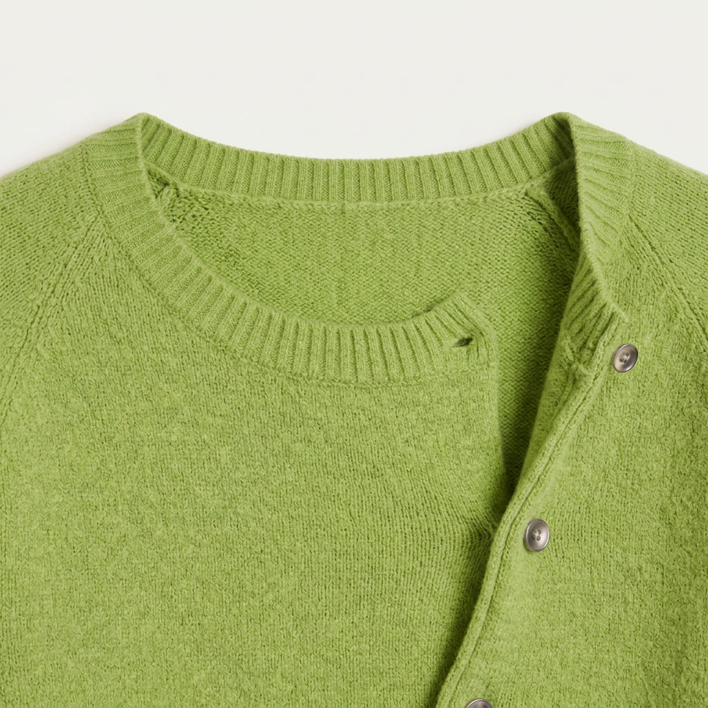Gilet Femme Boutonné à Col Rond en Maille