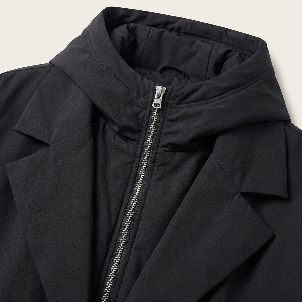 Manteau Long Homme Style Trench à Capuche