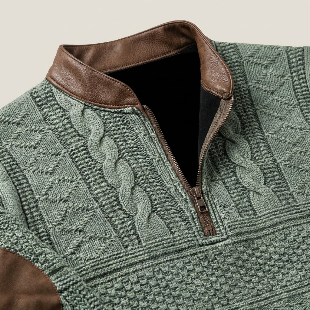 Pull Camionneur Homme en Maille Torsadée