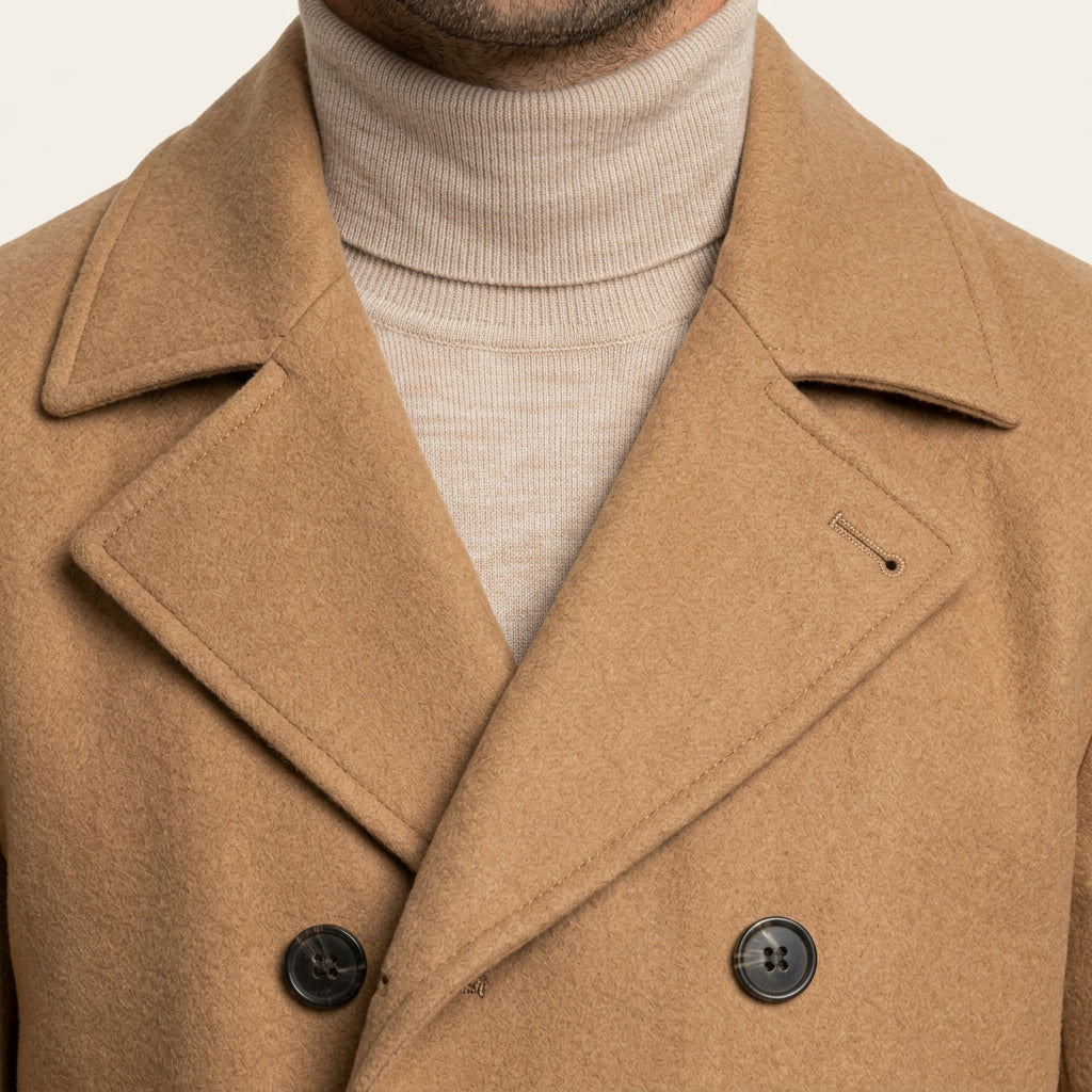 Manteau Laine Homme Long à Double Boutonnage