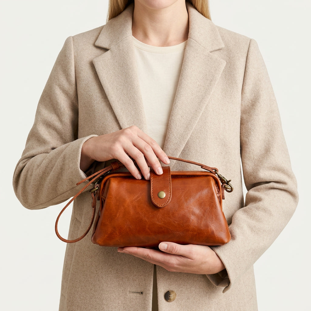 Sac Bandoulière Femme Vintage Rigide Réglable