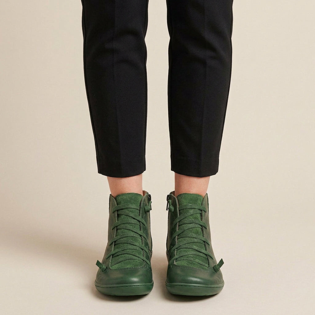 Bottines à Lacets Femme à Talon Compensé