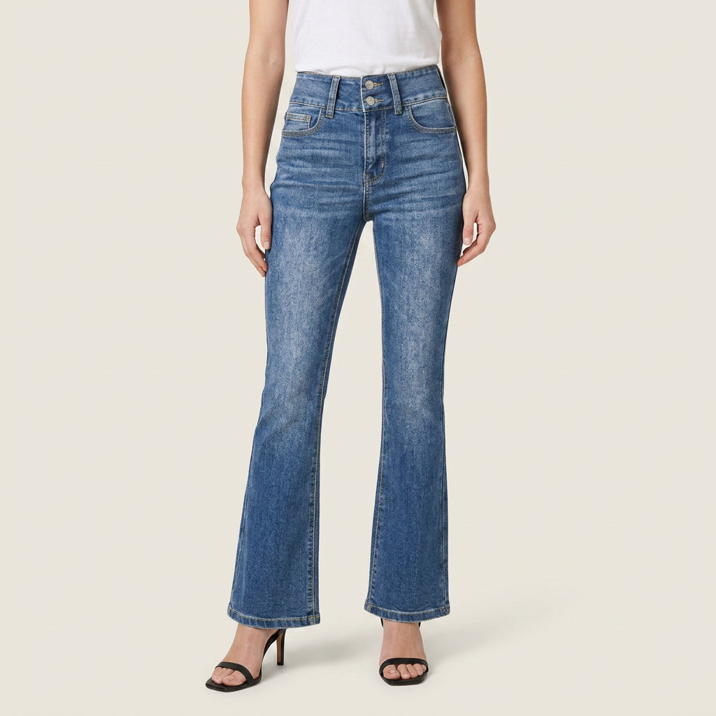Jean Flare Femme Taille Mi-Haute