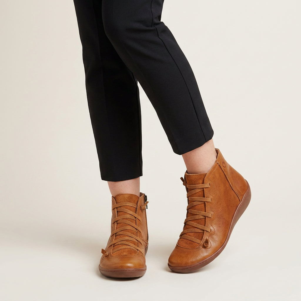 Bottines à Lacets Femme à Talon Compensé