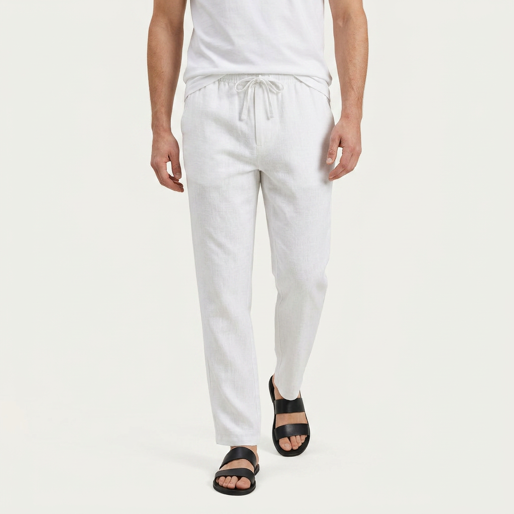 Pantalon Homme Droit Taille Élastique Cordon