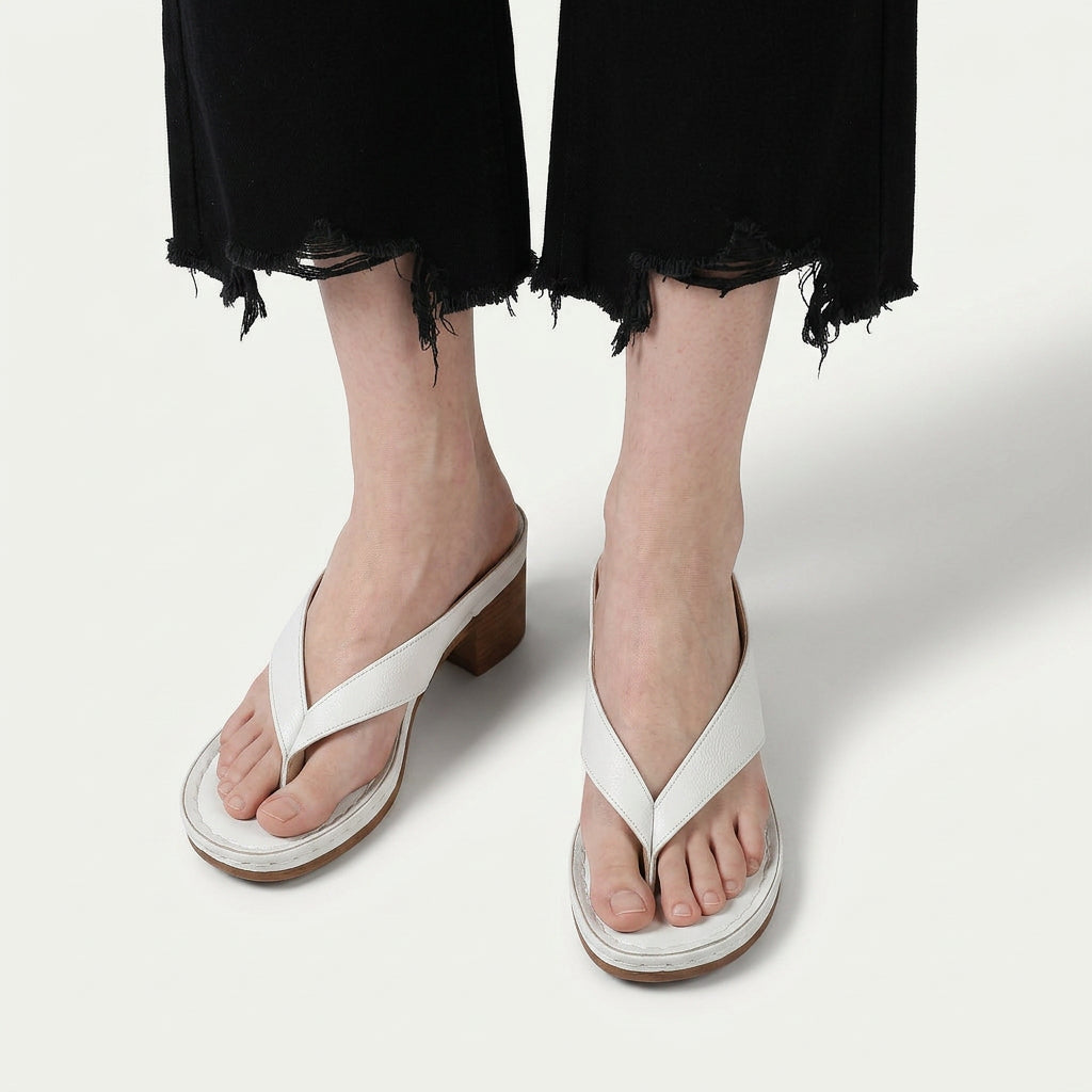 Sandales Mule Femme Entredoigt Talon Bloc