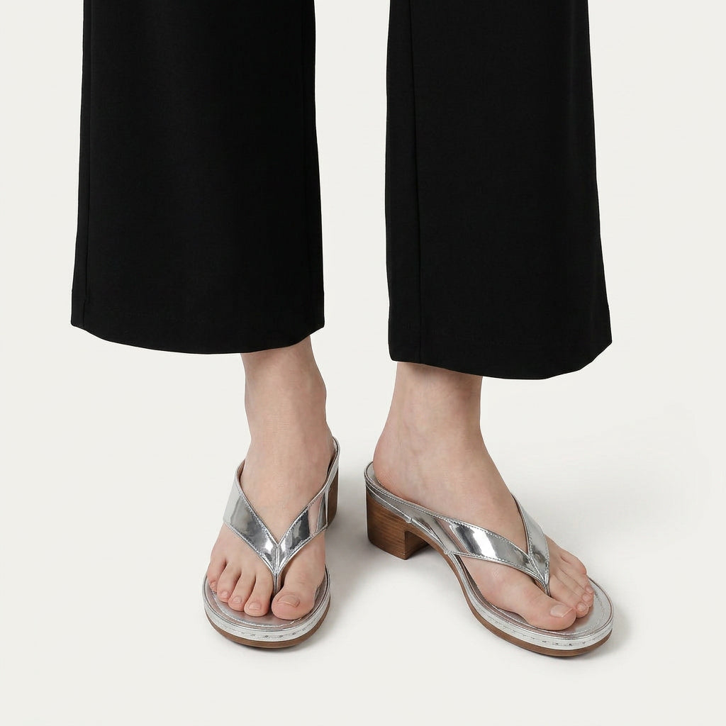 Sandales Mule Femme Entredoigt Talon Bloc