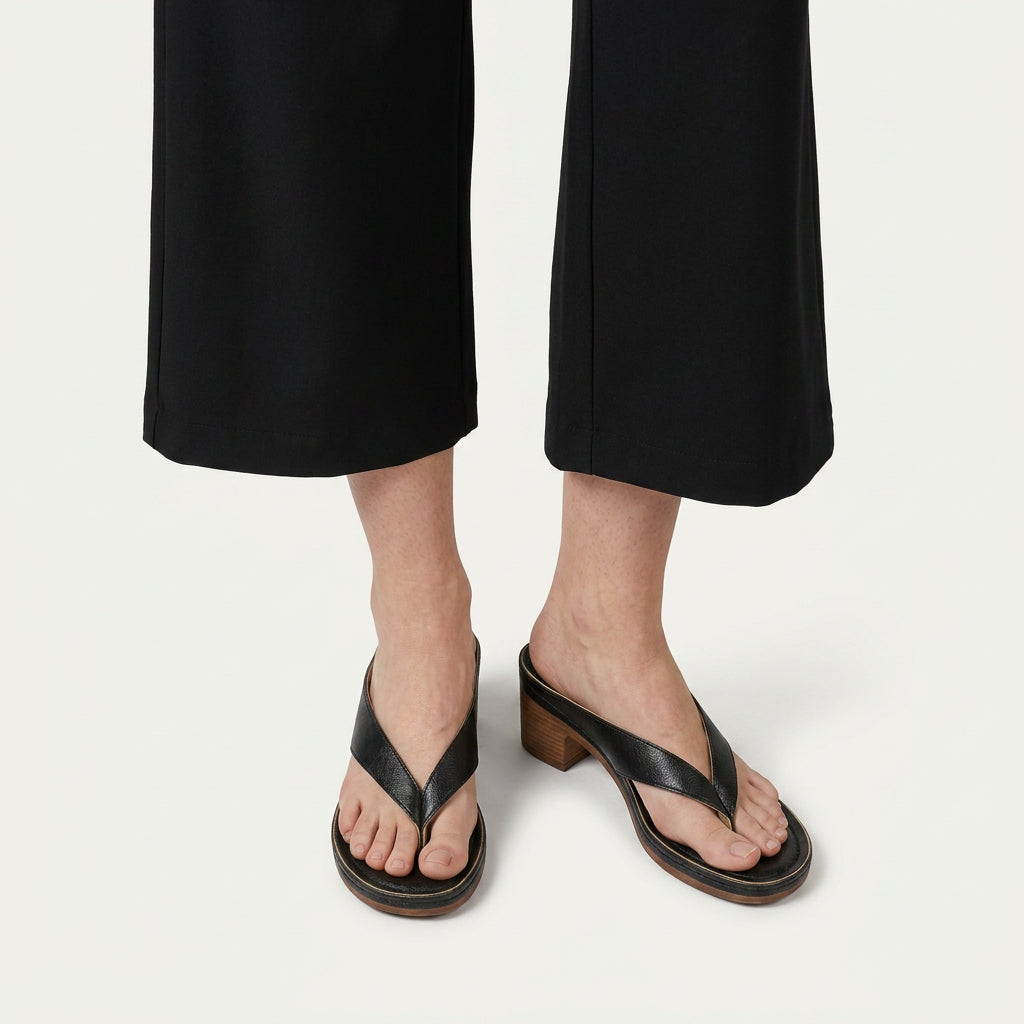 Sandales Mule Femme Entredoigt Talon Bloc