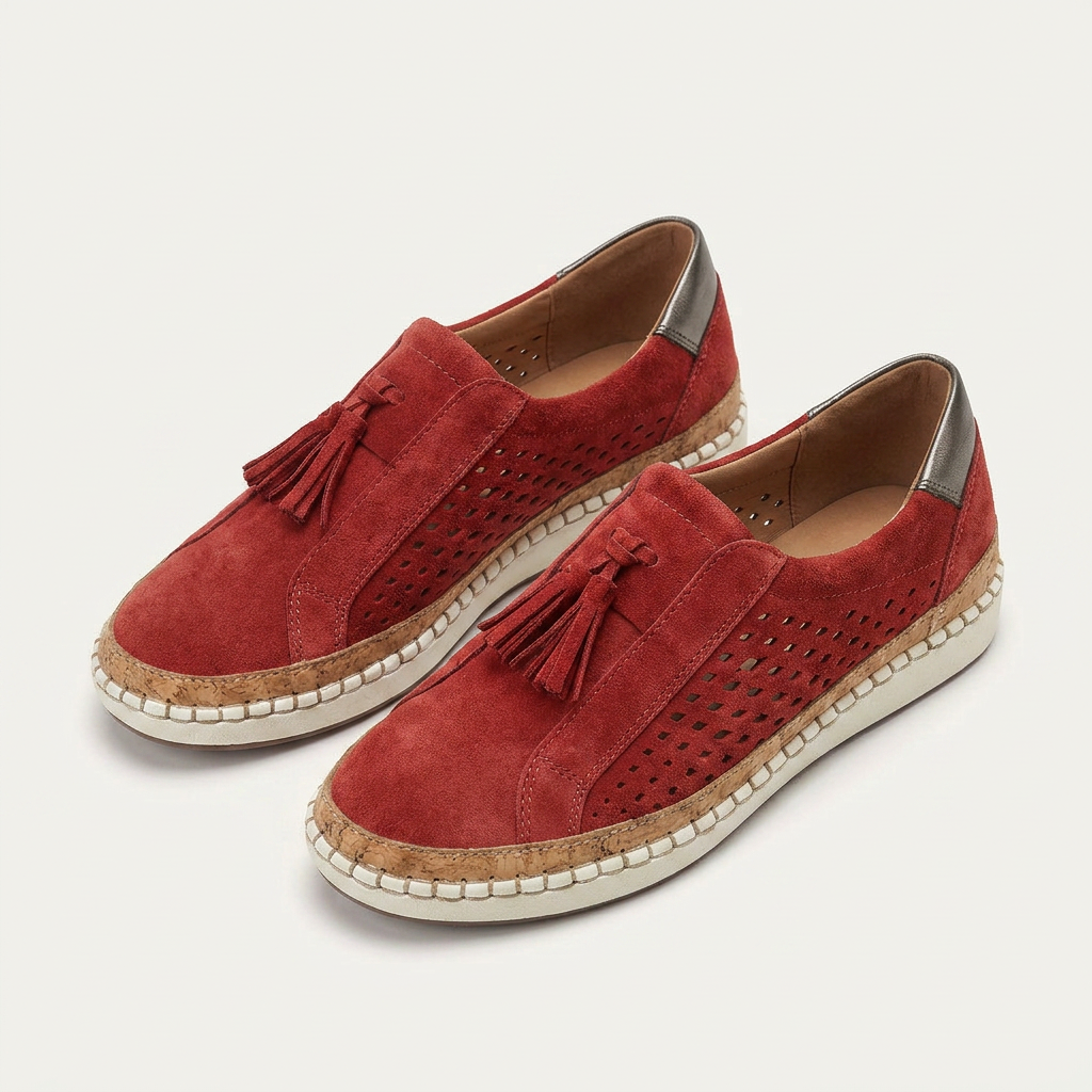 Mocassins Femme Pampilles Perforés À Enfiler
