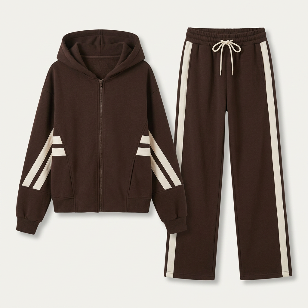 Ensemble Survêtement Femme Capuche Zippée Pantalon Large