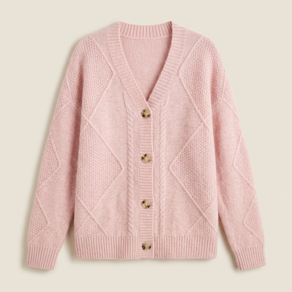 Gilet Femme en Maille à Col V Boutonné