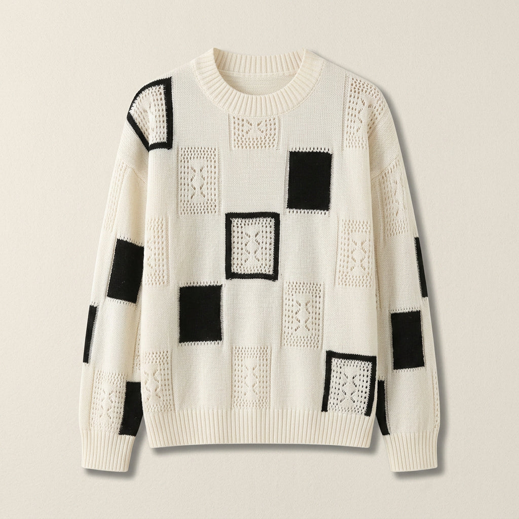 Pull Patchwork Femme en Maille