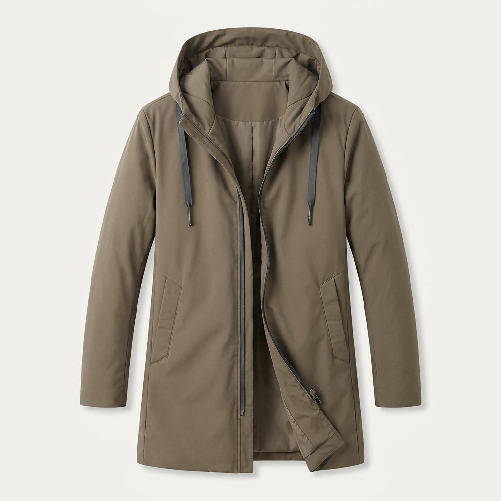 Manteau Homme Long à Capuche Matelassée