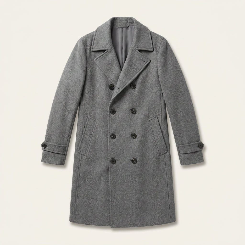 Manteau Laine Homme Long à Double Boutonnage