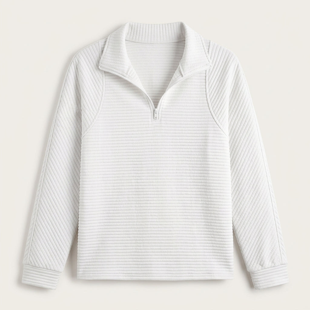 Pull Col Montant Femme en Maille Côtelée