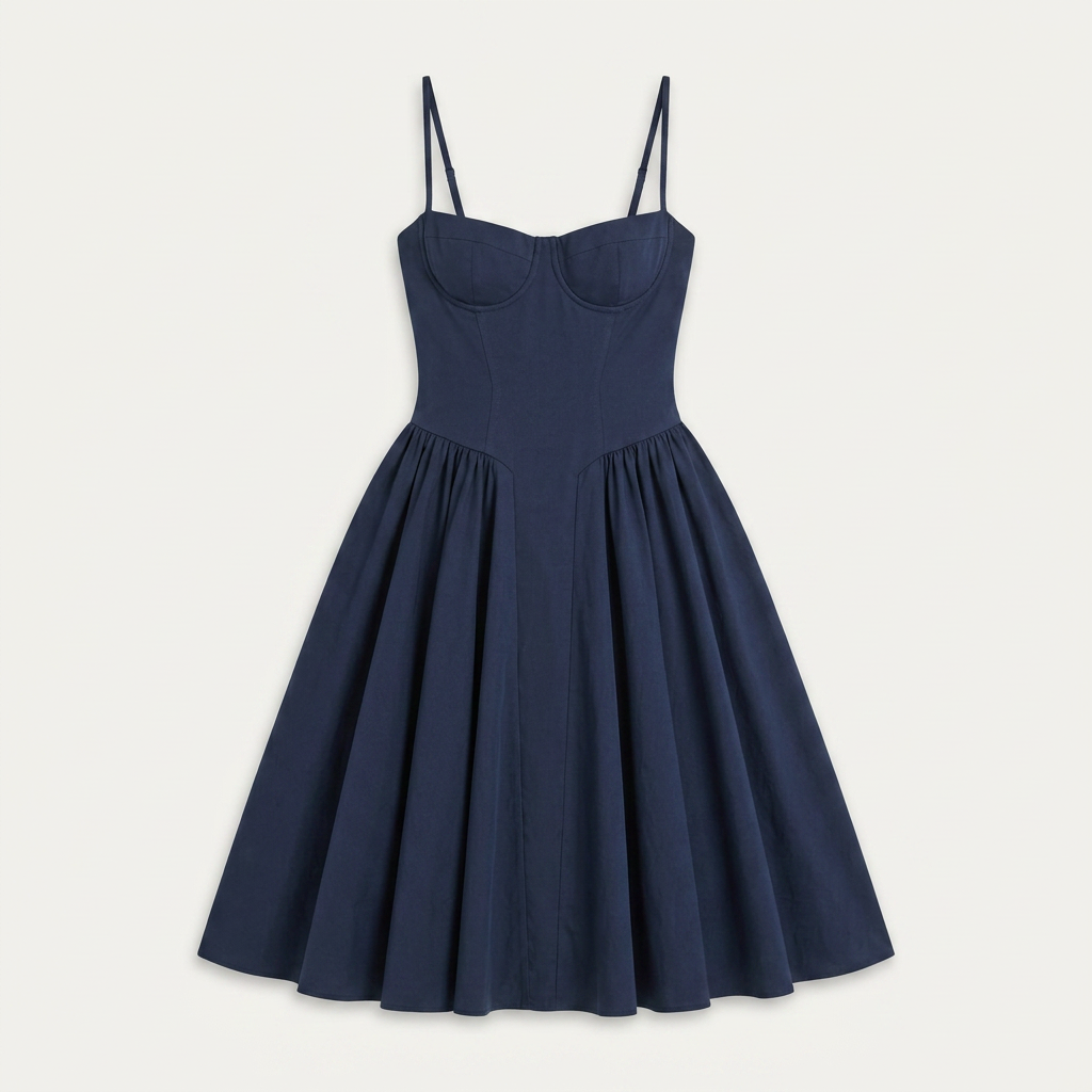 Robe Midi Femme Décolleté Cœur Bretelles Fines