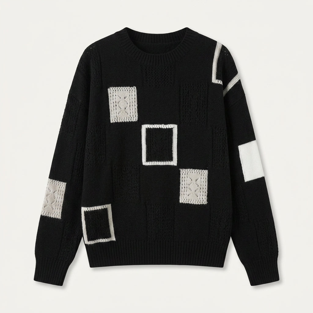 Pull Patchwork Femme en Maille