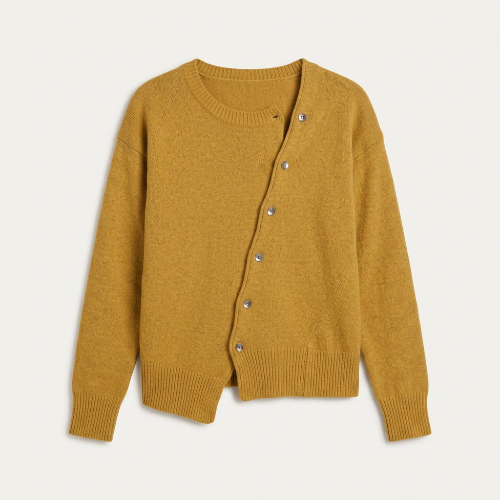 Gilet Femme Boutonné à Col Rond en Maille