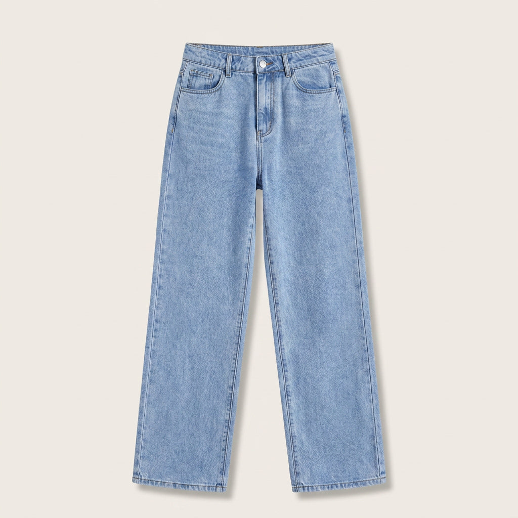 Jean Large Femme Taille Haute Stretch