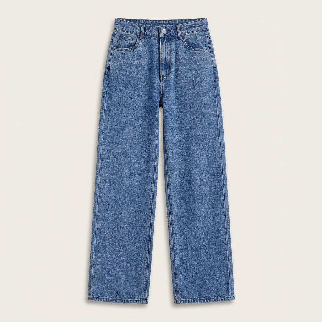 Jean Large Femme Taille Haute Stretch