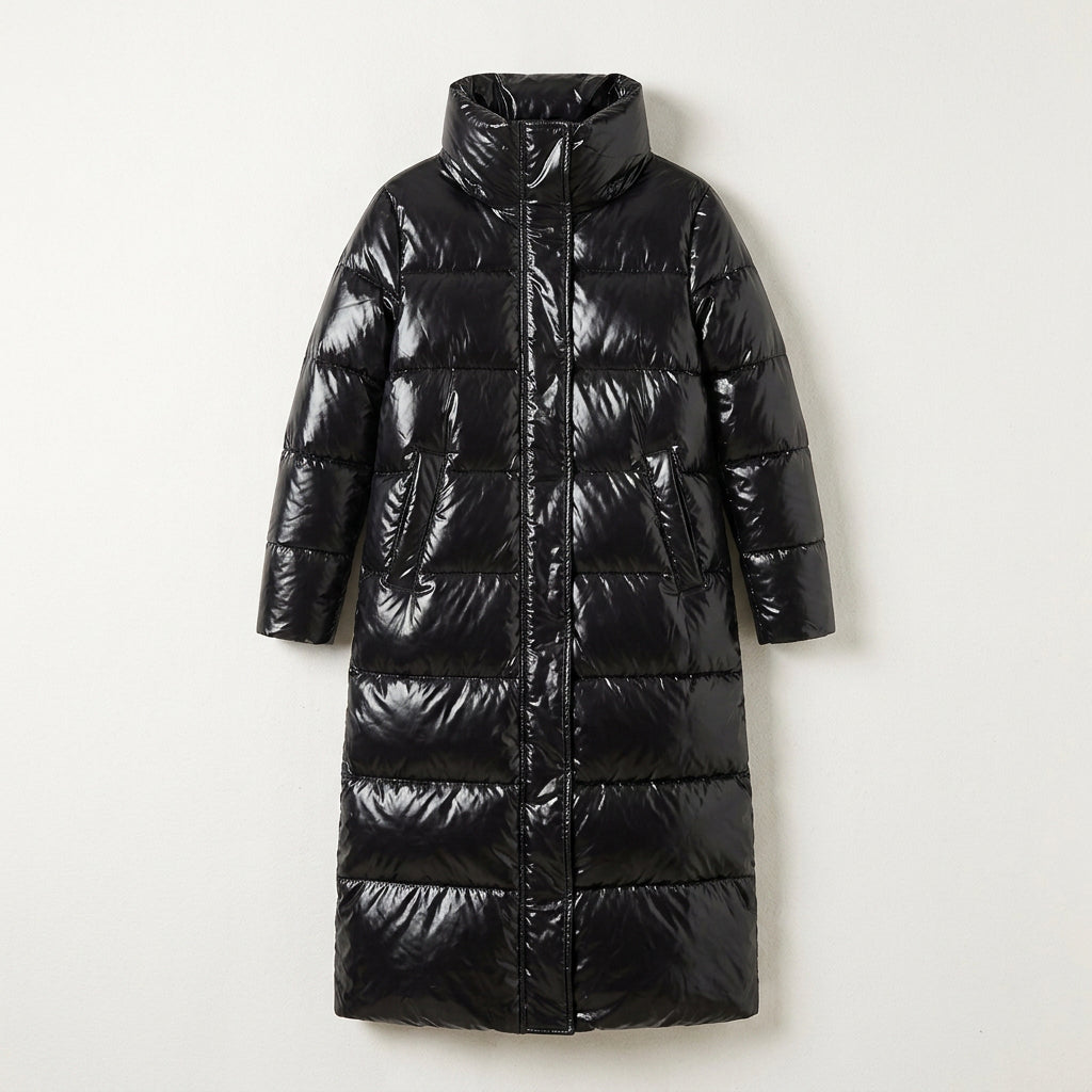 Doudoune Femme Longue à Capuche avec Col Fourré
