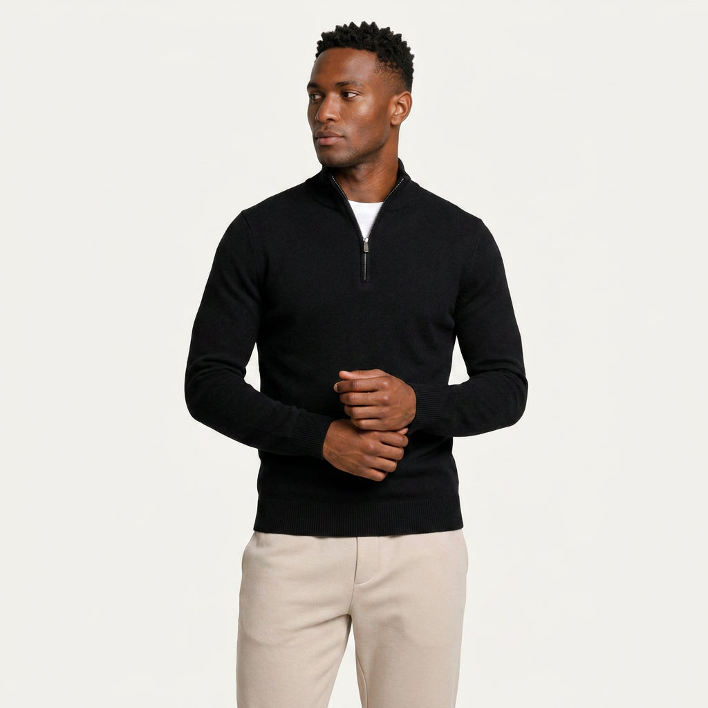 Pull Camionneur Homme Col Zippé