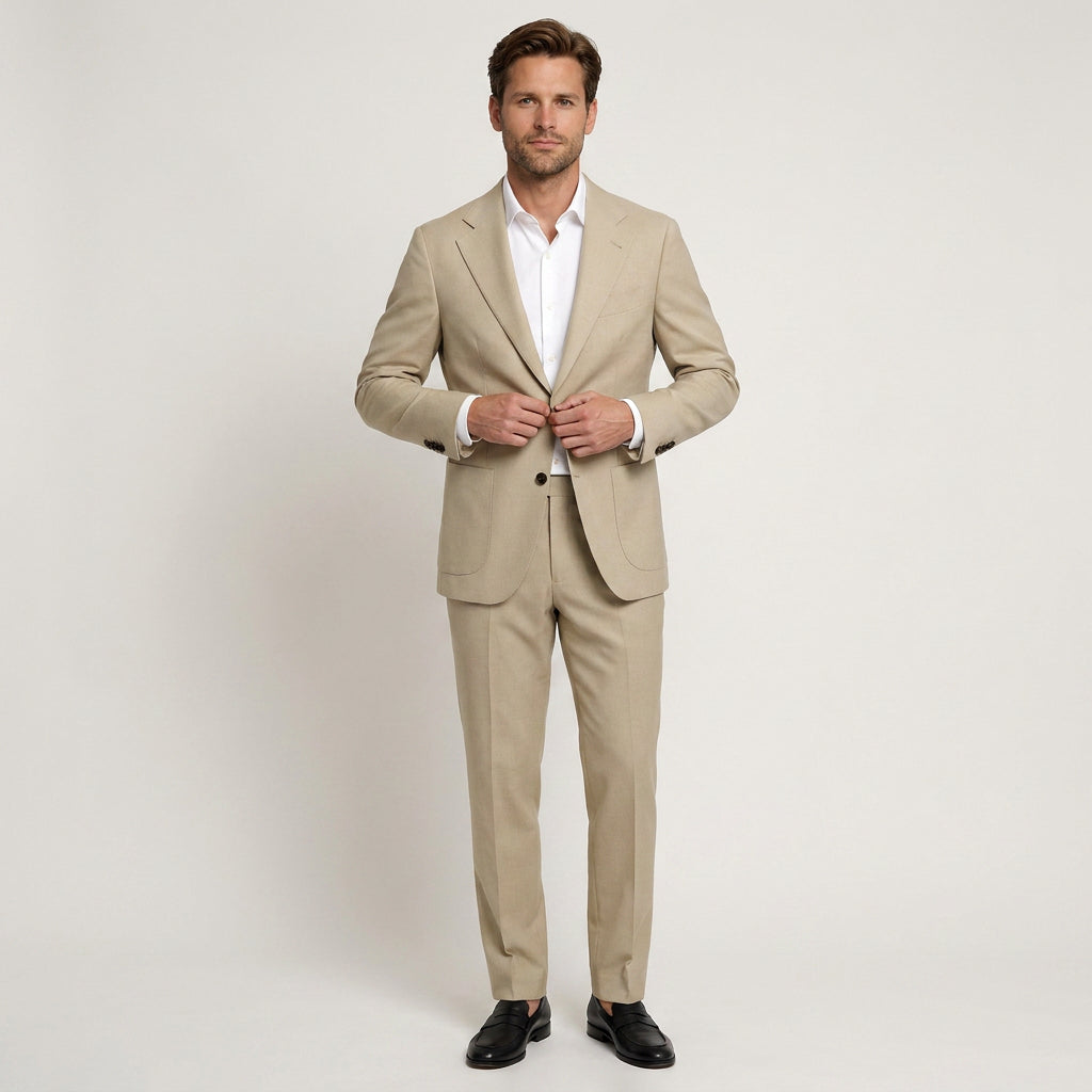 Costume Homme Deux Pièces Blazer Revers Crantés