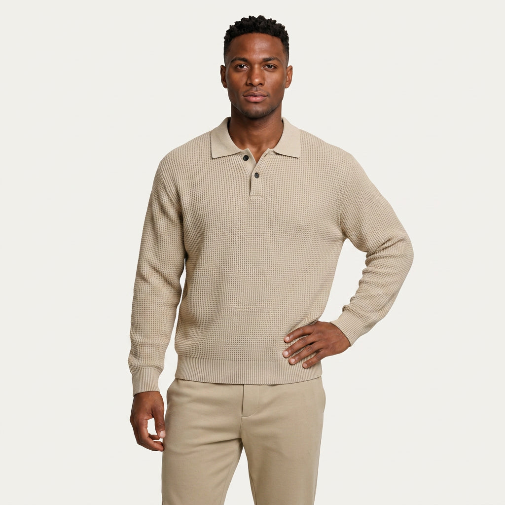 Pull Col Polo Homme en Maille