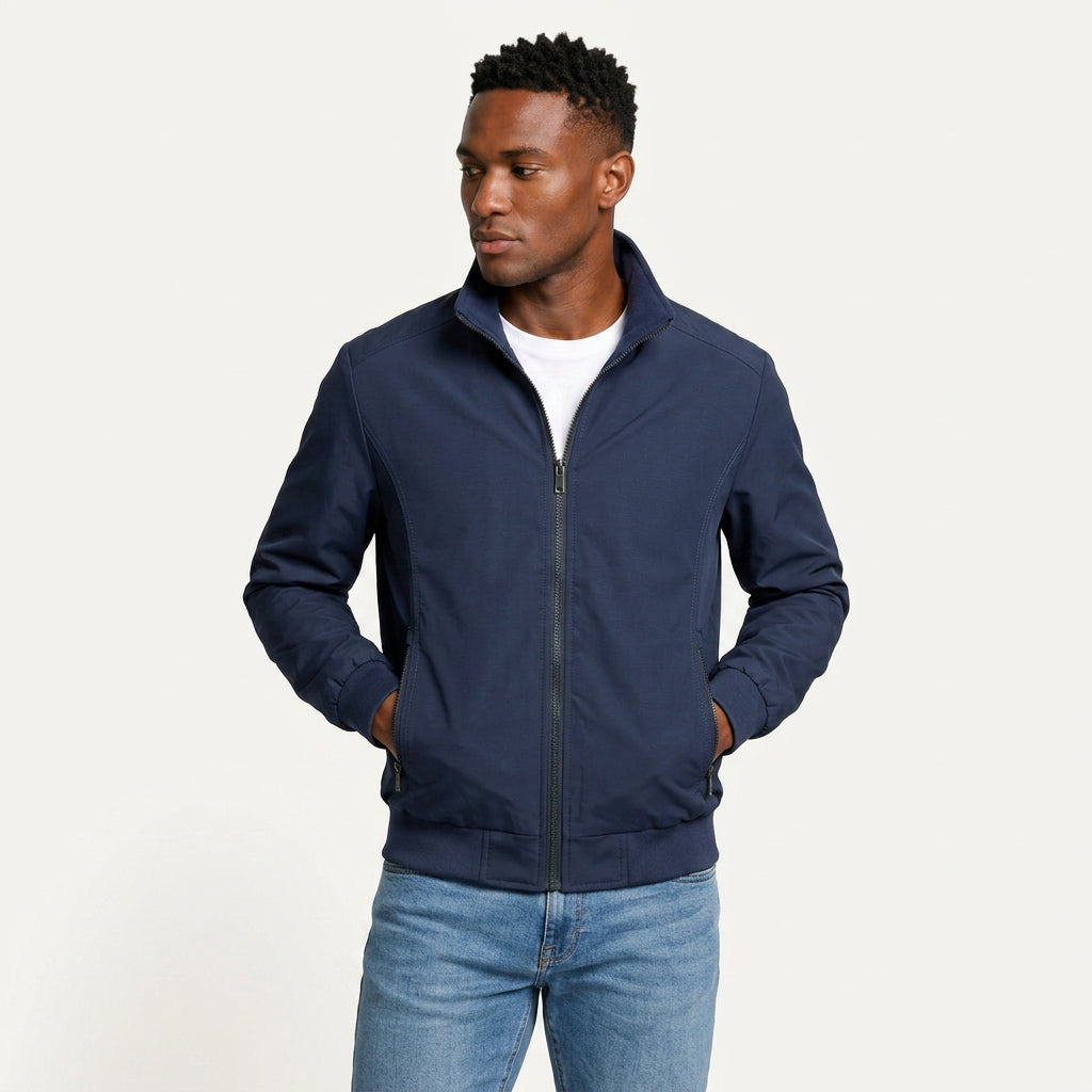 Veste Homme Zippée à Col Montant