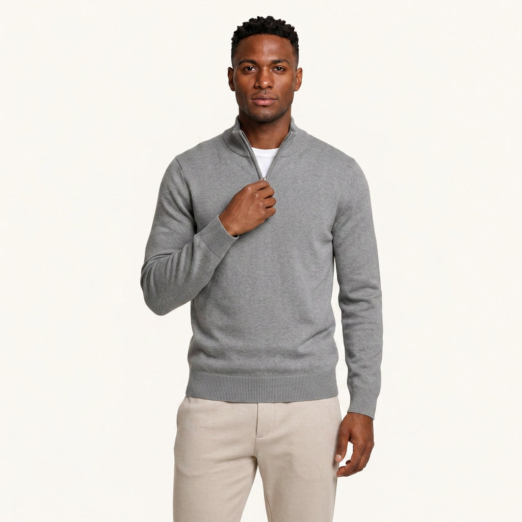 Pull Camionneur Homme Col Zippé
