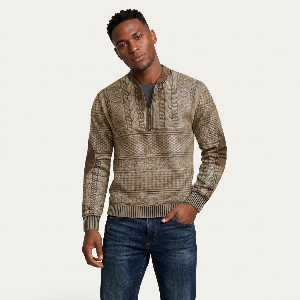 Pull Camionneur Homme en Maille Torsadée