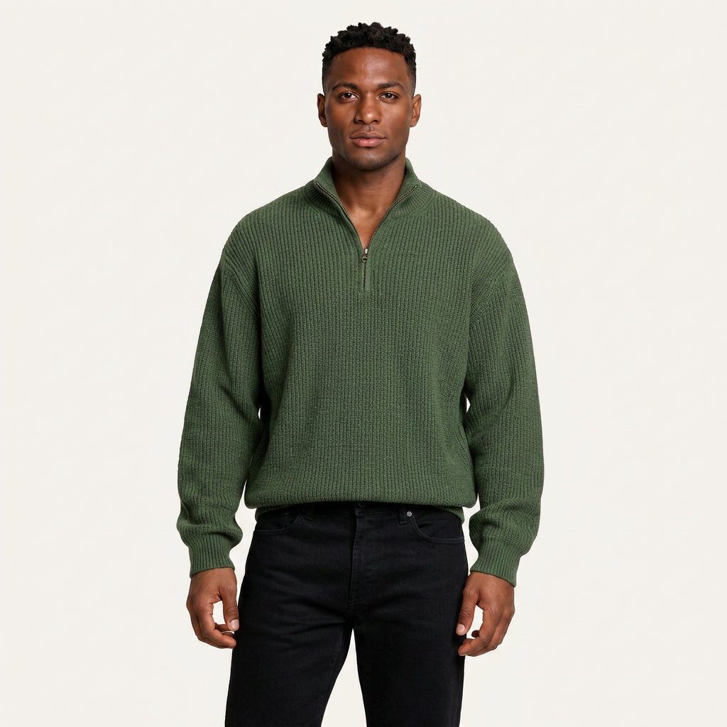 Pull Camionneur Homme en Maille Côtelée