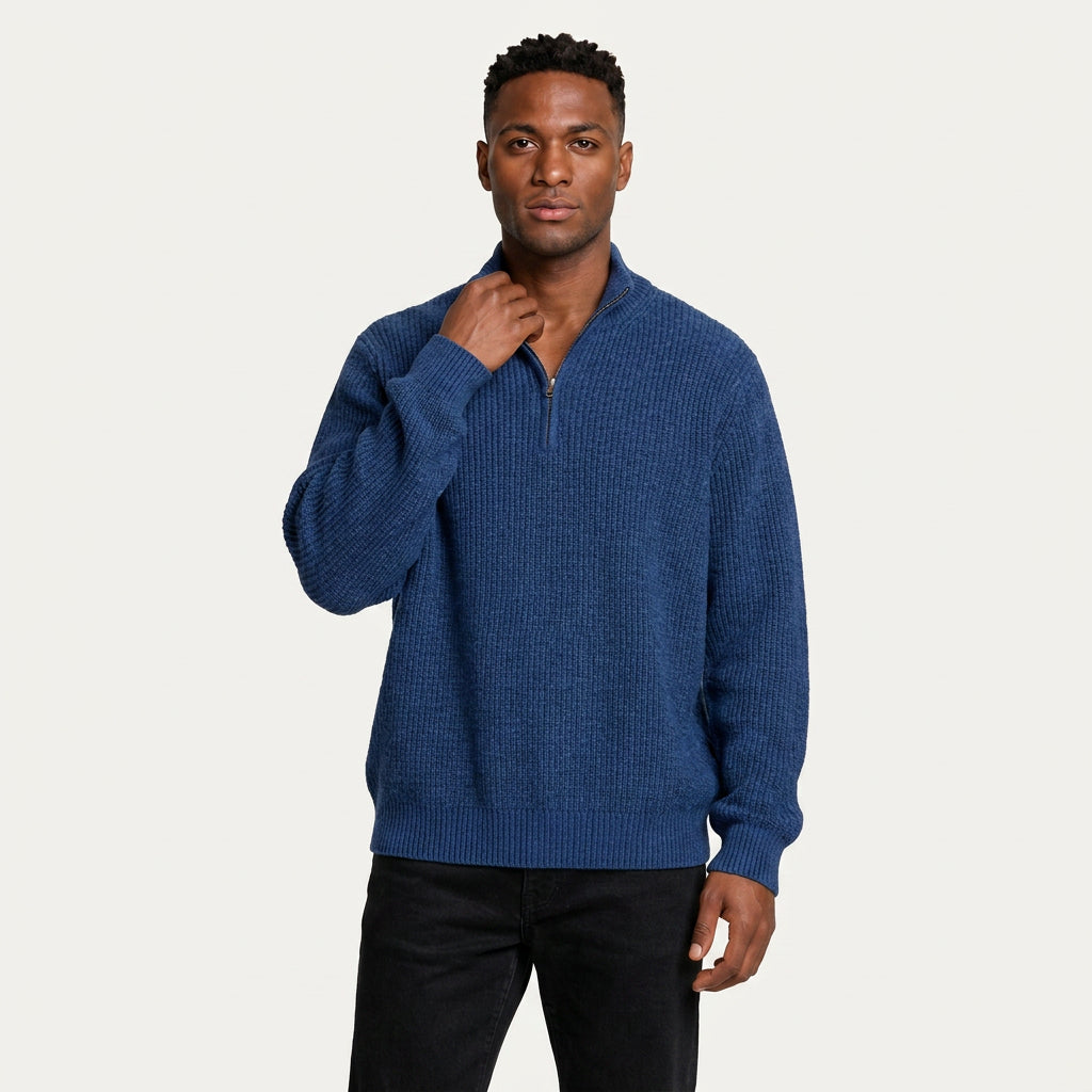 Pull Camionneur Homme en Maille Côtelée