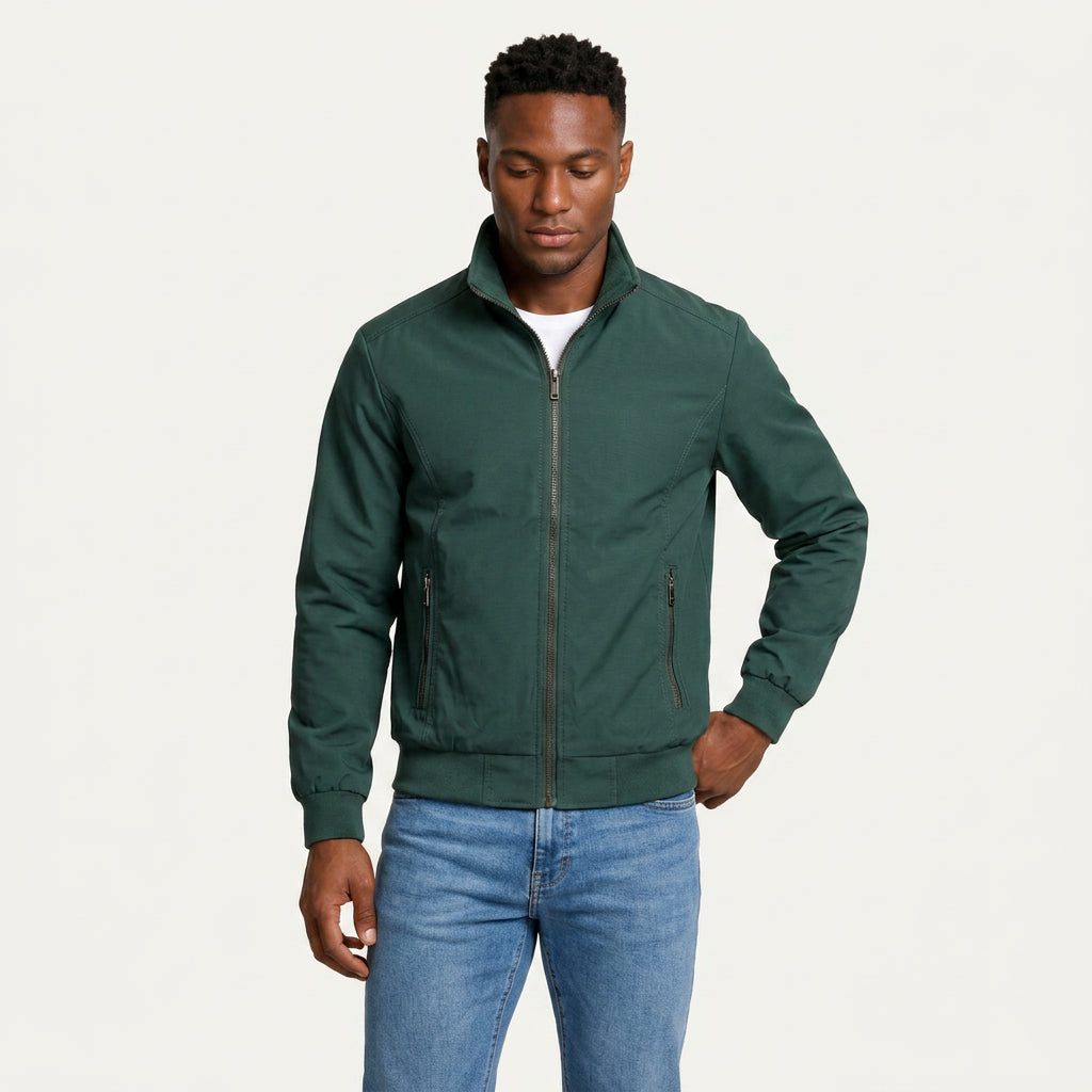Veste Homme Zippée à Col Montant