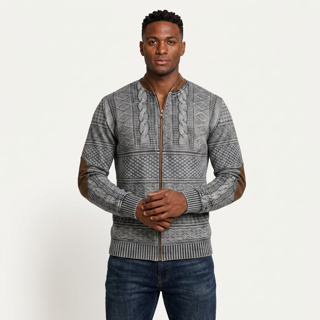 Pull Camionneur Homme en Maille Torsadée