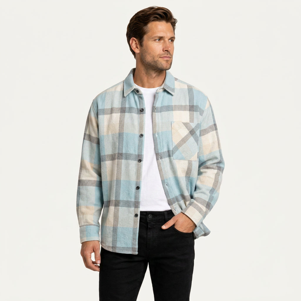 Surchemise Homme à Carreaux Coupe Oversize